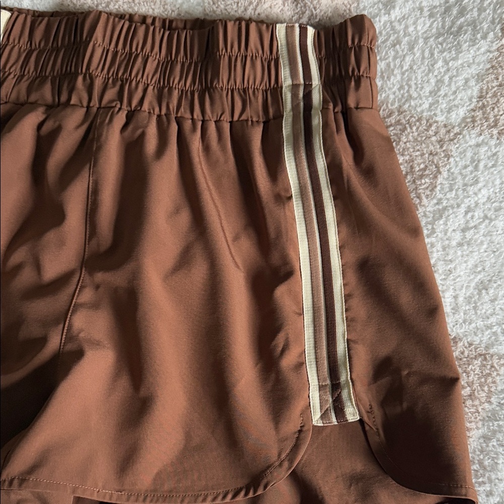 Brown Athletic Shorts, women’s size large - Picture 3 of 5